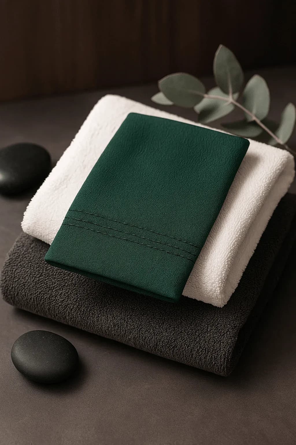 Warm towels set for a Korean body scrub at Banyan & Bamboo in Austin