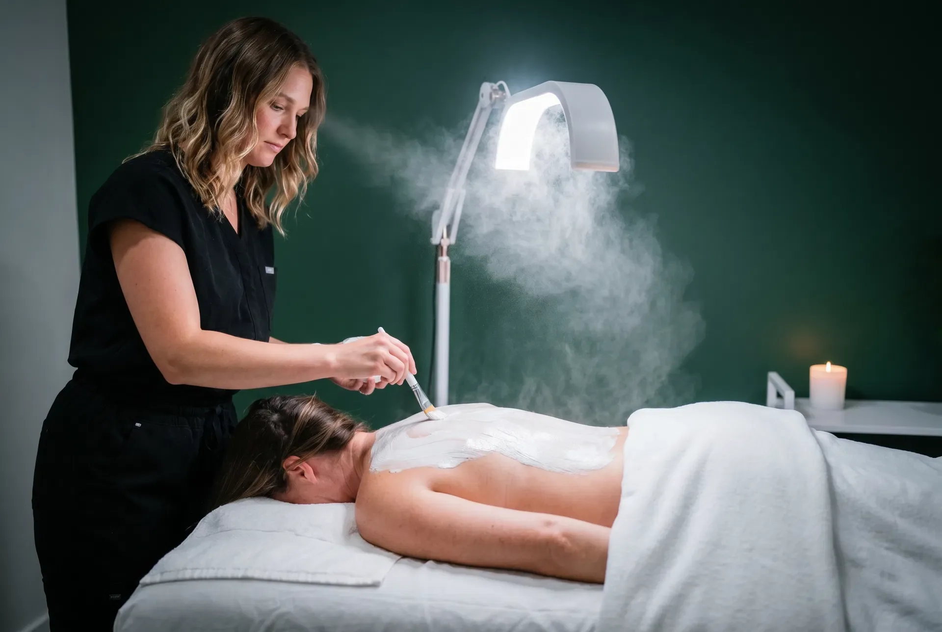 Steam treatment back facial at Banyan and Bamboo South Lamar Austin TX