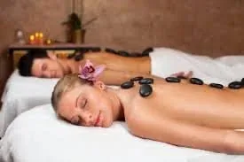 Couples massage with hot stones