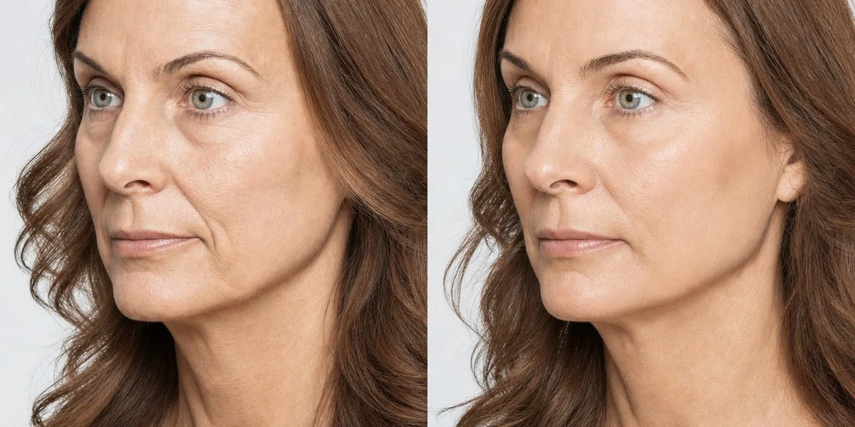 Sculptra facial volume and contour before and after at Banyan and Bamboo Austin TX