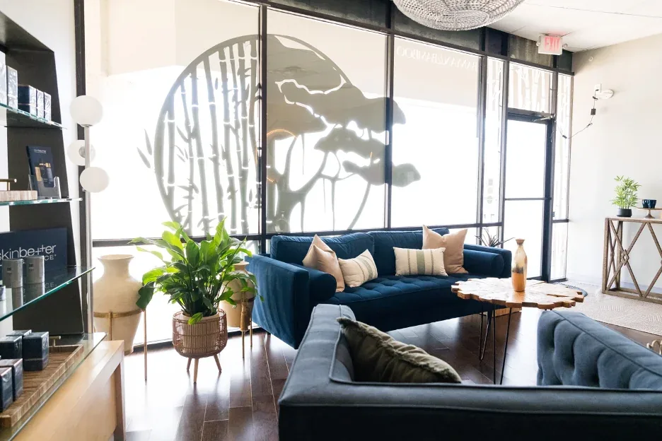 The lounge at Banyan & Bamboo Day Spa and Med Spa on South Lamar, Austin