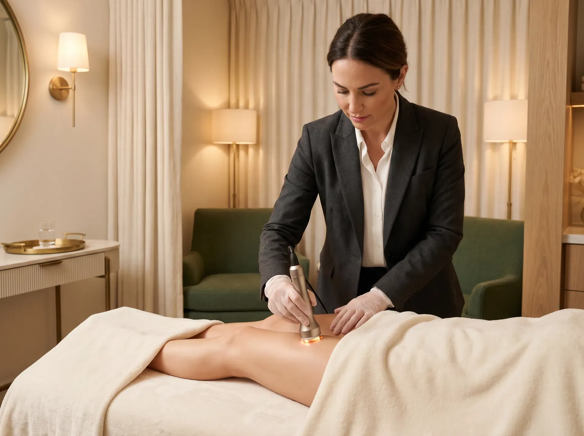 Radiofrequency skin tightening treatment at Banyan Bamboo med spa South Lamar Austin TX